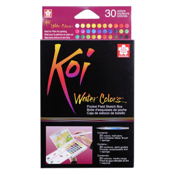 Koi Watercolor Pocket Field Sketch Box Set of 30 - The Merri Artist - merriartist.com