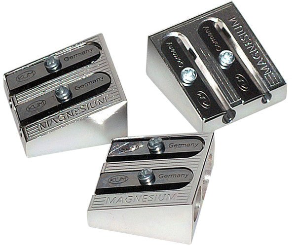 KUM Magnesium - Alloy Metal Wedge Sharpener Double - Hole - The Merri Artist - merriartist.com