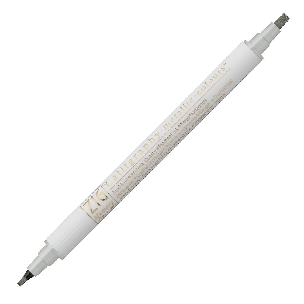 Kuretake ZIG Calligraphy Metallic Markers - Silver - The Merri Artist - merriartist.com