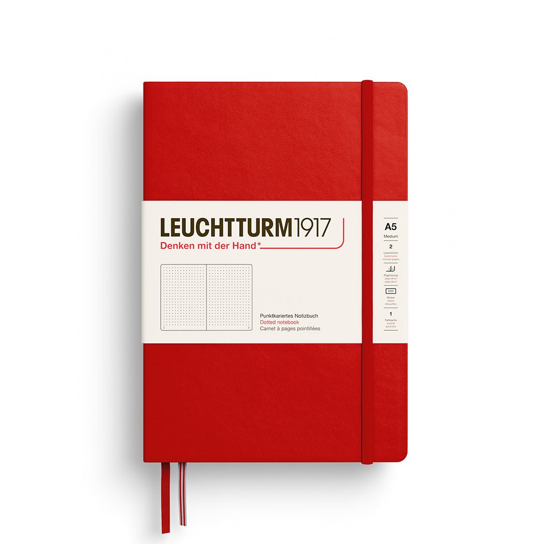 Leuchtturm1917 Hardcover Notebook - Cherry - Medium 5.75 x 8.25 inch (A5) - 251 pages - dotted - The Merri Artist - merriartist.com