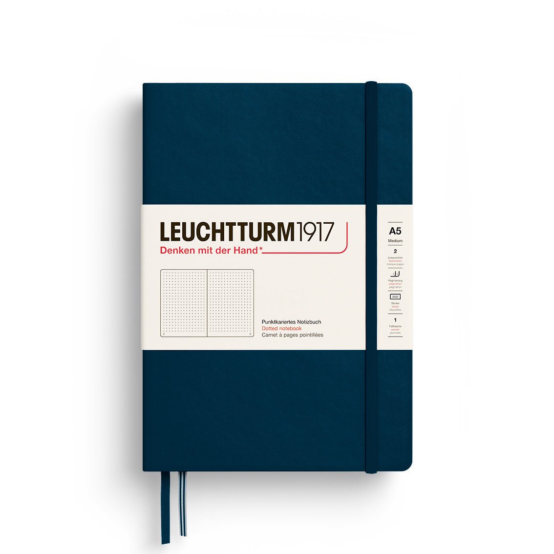 Leuchtturm1917 Hardcover Notebook - Deep Sea - Medium 5.75 x 8.25 inch (A5) - 251 pages - dotted - The Merri Artist - merriartist.com