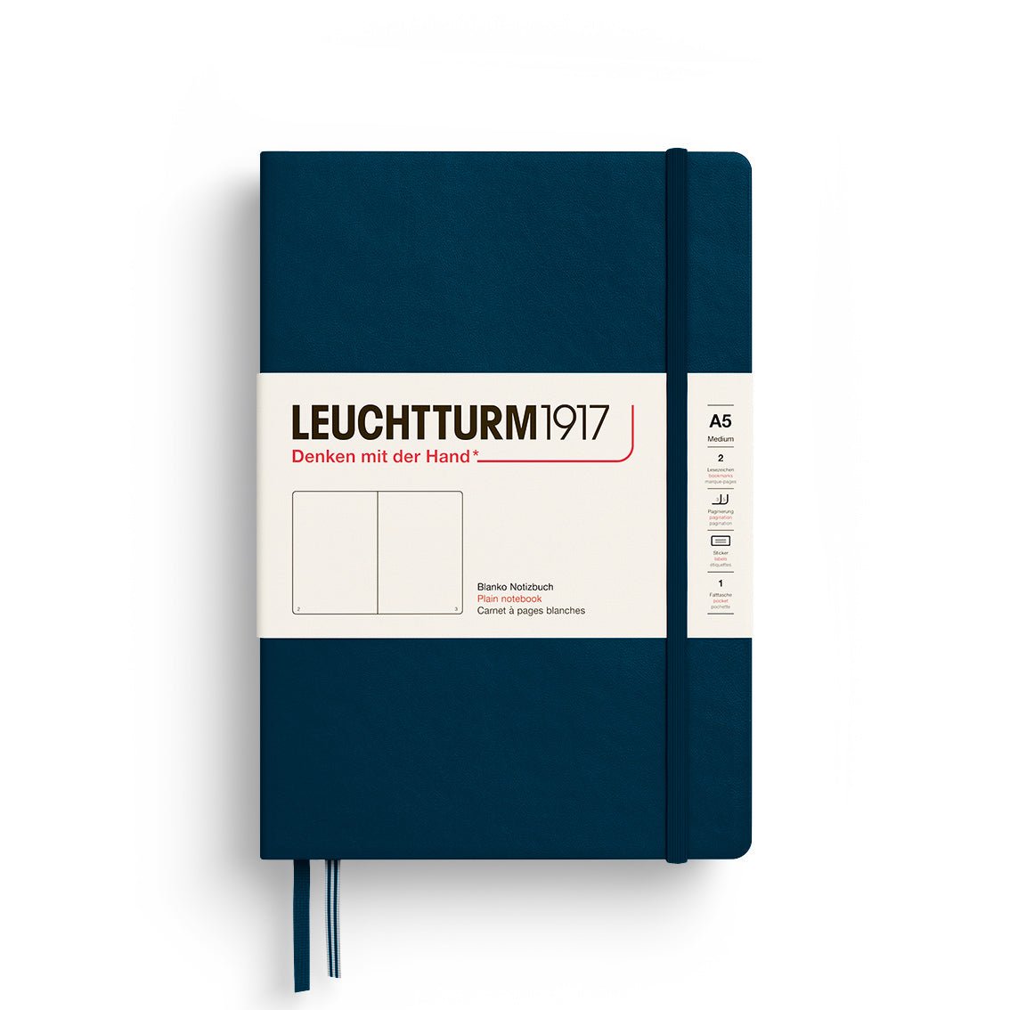 Leuchtturm1917 Hardcover Notebook - Deep Sea - Medium 5.75 x 8.25 inch (A5) - 251 pages - plain - The Merri Artist - merriartist.com