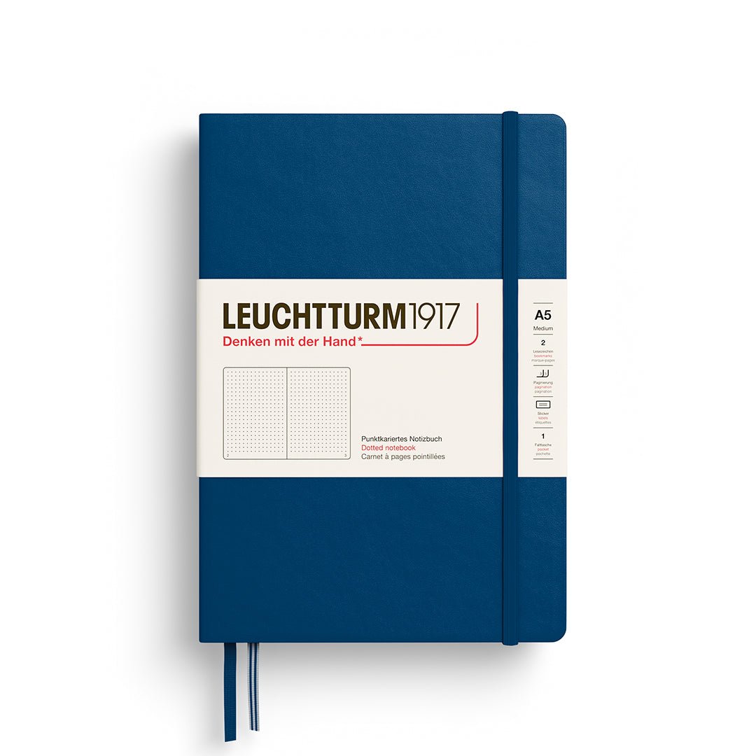 Leuchtturm1917 Hardcover Notebook - Indigo - Medium 5.75 x 8.25 inch (A5) - 251 pages - dotted - The Merri Artist - merriartist.com