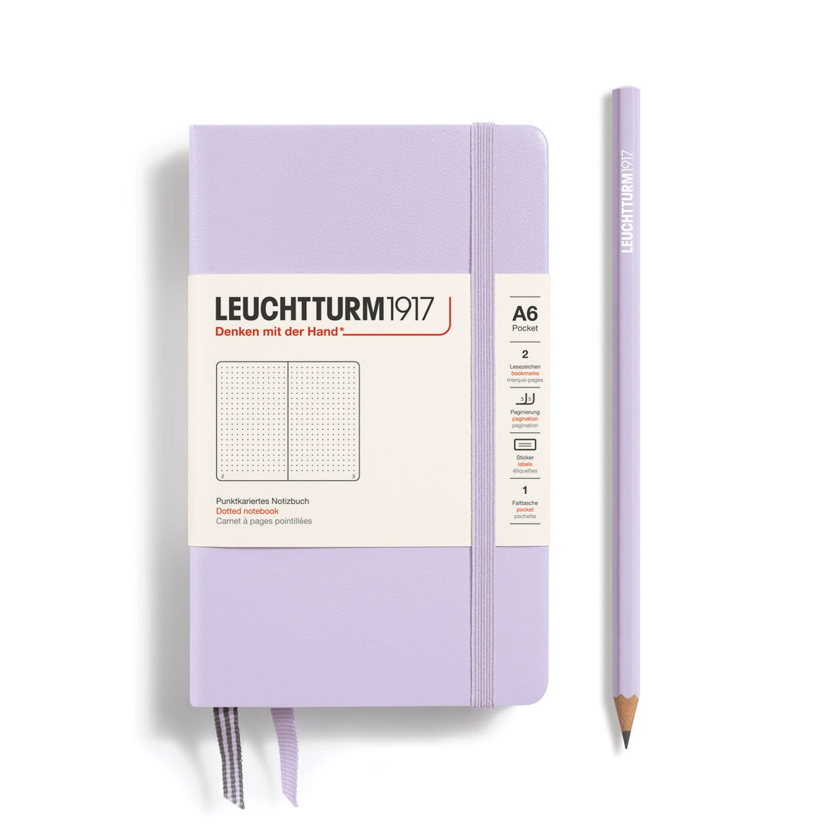 Leuchtturm1917 Hardcover Notebook - Lilac - Pocket 3.5 x 6 in (A6) - 187 pages - dotted - The Merri Artist - merriartist.com