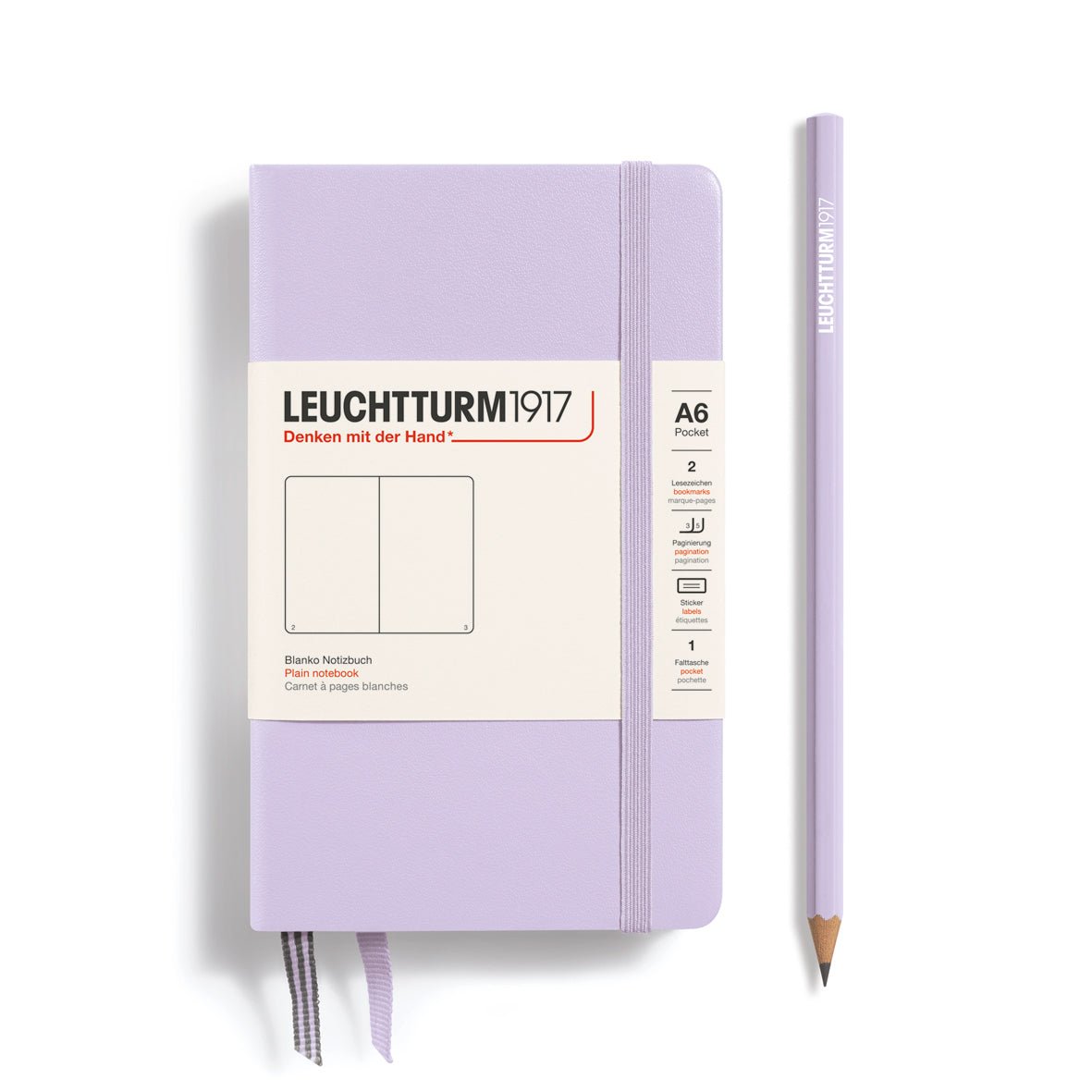 Leuchtturm1917 Hardcover Notebook - Lilac - Pocket 3.5 x 6 in (A6) - 187 pages - plain - The Merri Artist - merriartist.com