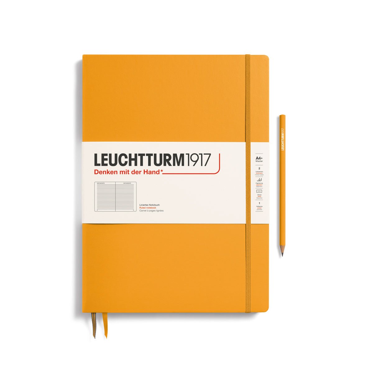 Leuchtturm1917 Hardcover Notebook - Rising Sun - Master Slim 8.75 x 12.5 inch (A4+) - 123 pages - ruled - The Merri Artist - merriartist.com