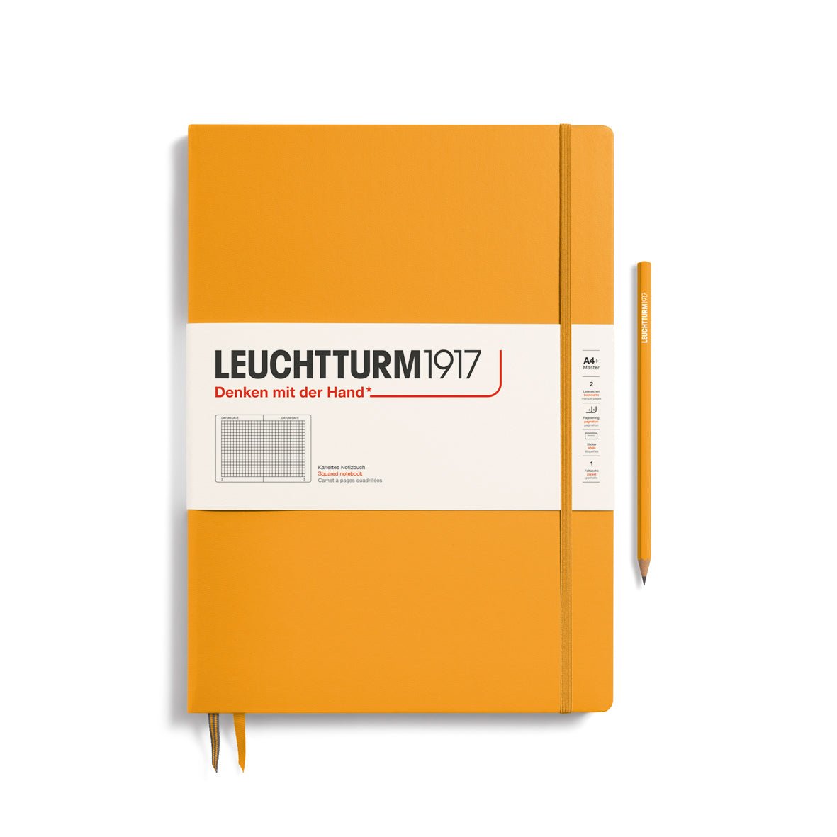 Leuchtturm1917 Hardcover Notebook - Rising Sun - Master Slim 8.75 x 12.5 inch (A4+) - 123 pages - squared - The Merri Artist - merriartist.com