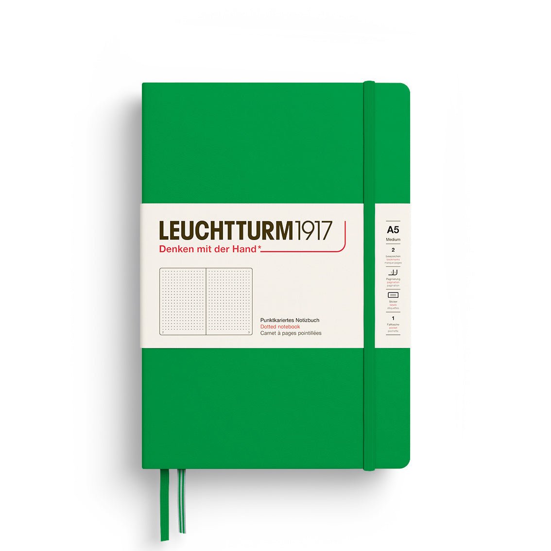 Leuchtturm1917 Hardcover Notebook - Spring Leaf - Medium 5.75 x 8.25 inch (A5) - 251 pages - dotted - The Merri Artist - merriartist.com