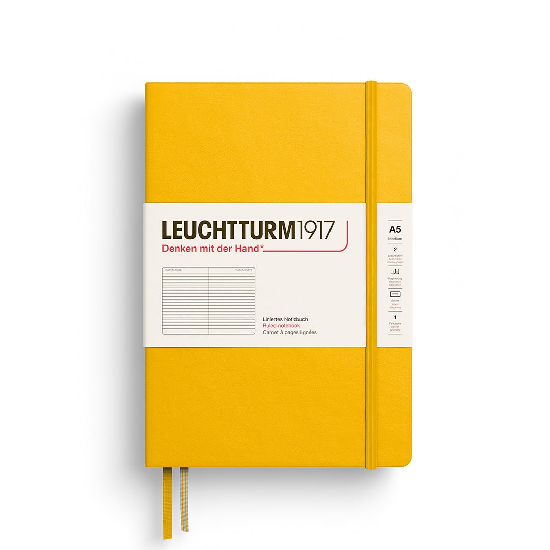 Leuchtturm1917 Hardcover Notebook - Sunflower - Medium 5.75 x 8.25 inch (A5) - 251 pages - ruled - The Merri Artist - merriartist.com