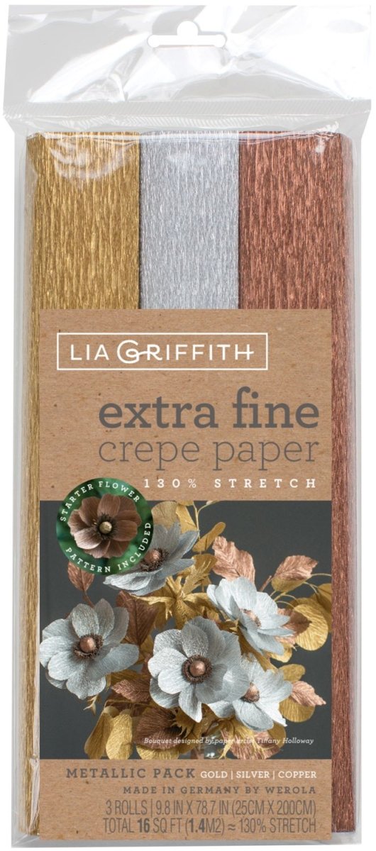Lia Griffith Extra Fine Crepe Paper - 3 Pack - Metallic - The Merri Artist - merriartist.com