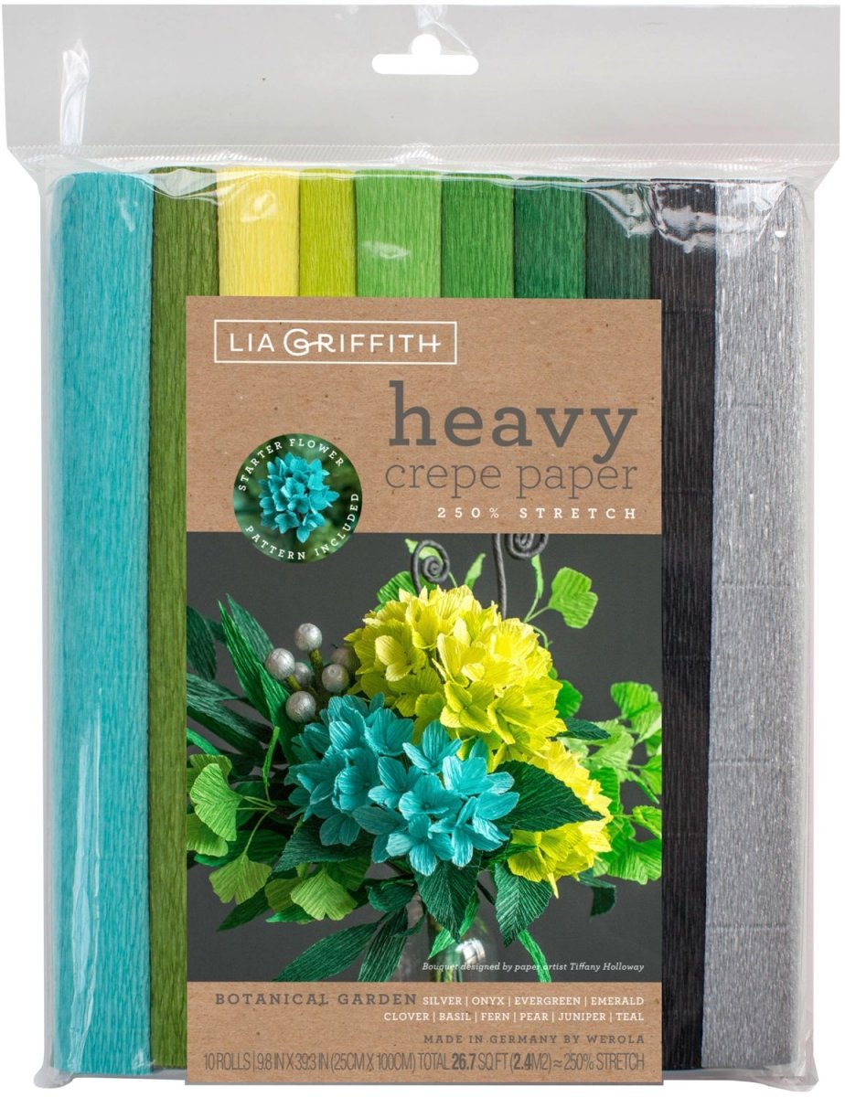 Lia Griffith Heavy Crepe Paper - 10 Pack - Botanical Garden - The Merri Artist - merriartist.com