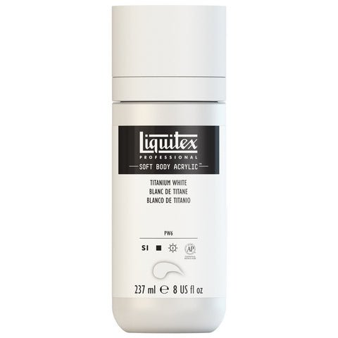 LIQUITEX PRO SOFT BODY 237ML BOTTLE TITANIUM WHITE - The Merri Artist - merriartist.com
