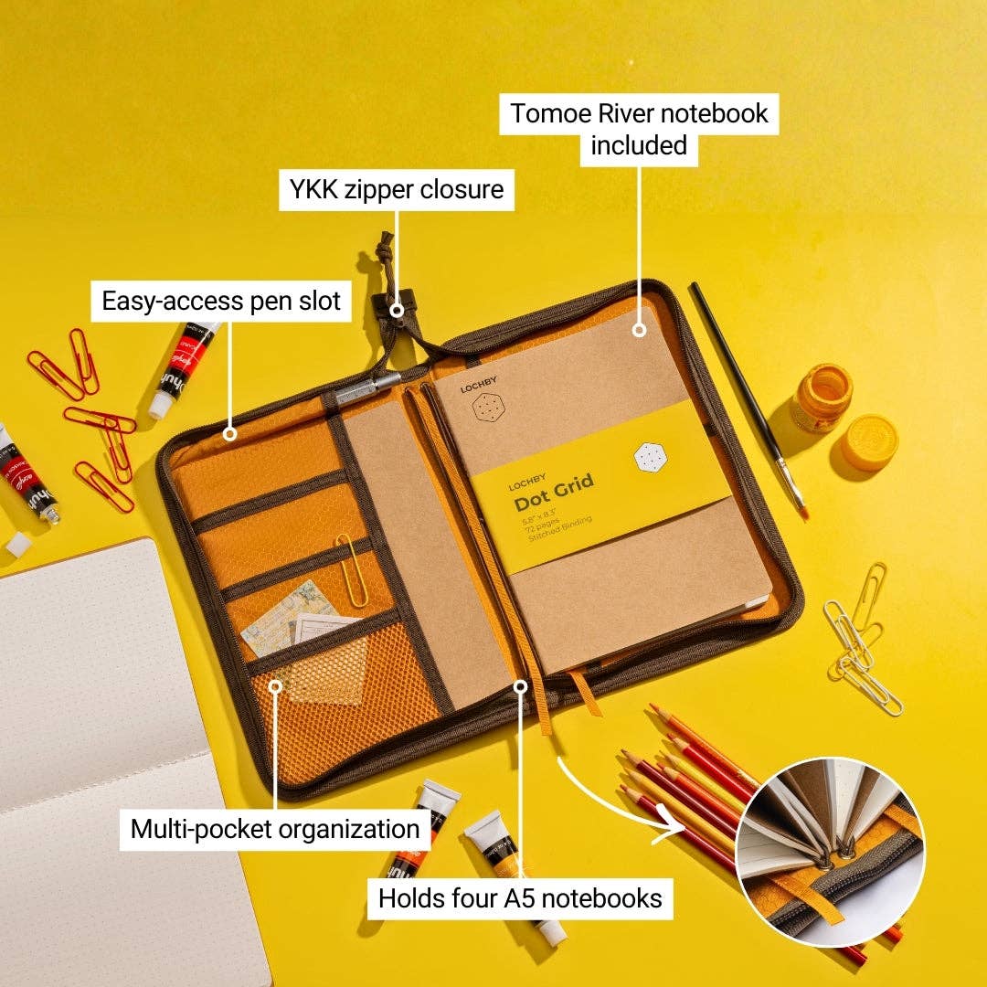 LOCHBY - Artists Field Folio A5 6.7” x 10” x 1” - Brown - The Merri Artist - merriartist.com