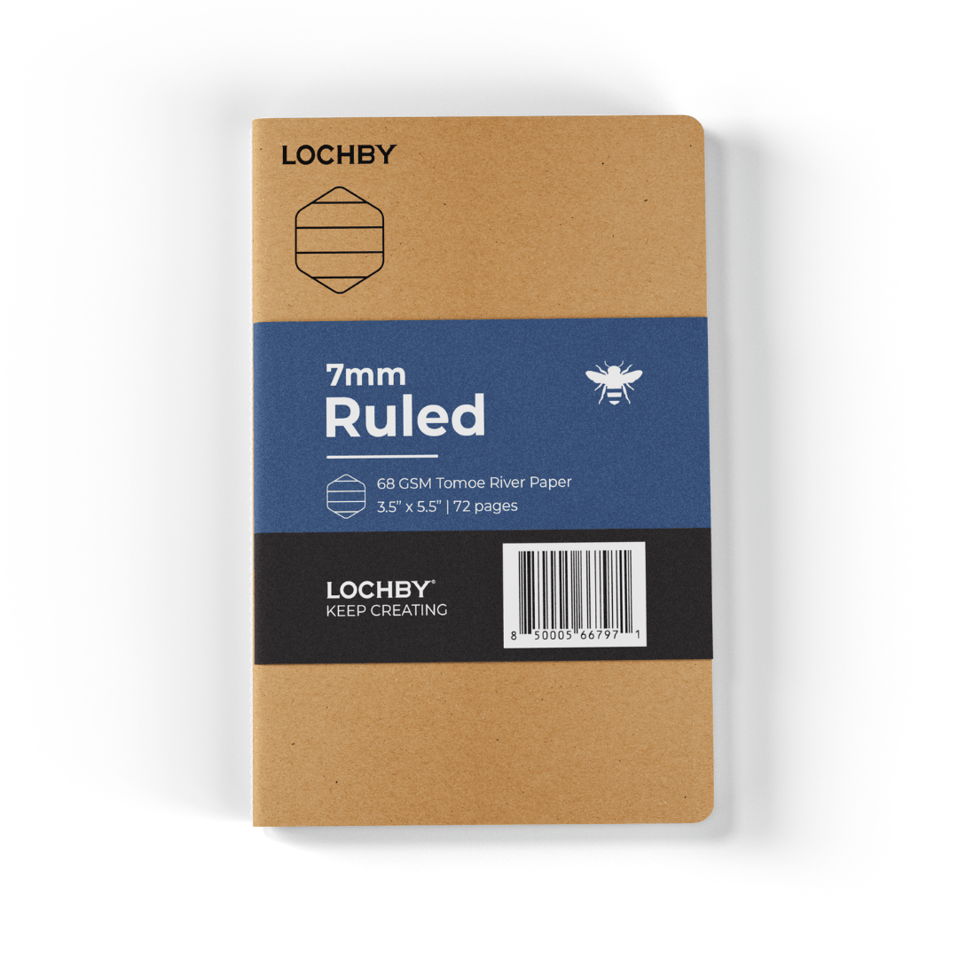 LOCHBY - Pocket - size 72 page - Ruled 7mm, 68 gsm - 5.5" x 3.5" - The Merri Artist - merriartist.com