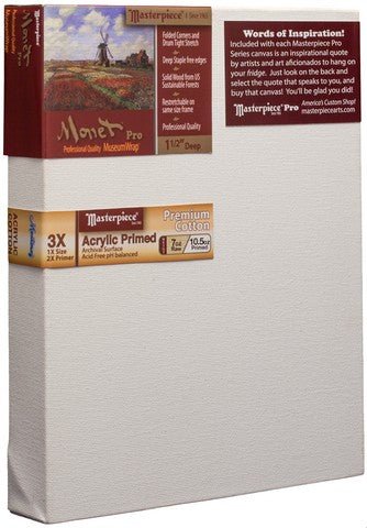 Masterpiece Monet Pro 1 - 1/2 inch Deep Profile - Monterey 7 ounce Canvas 9x12 inch - The Merri Artist - merriartist.com