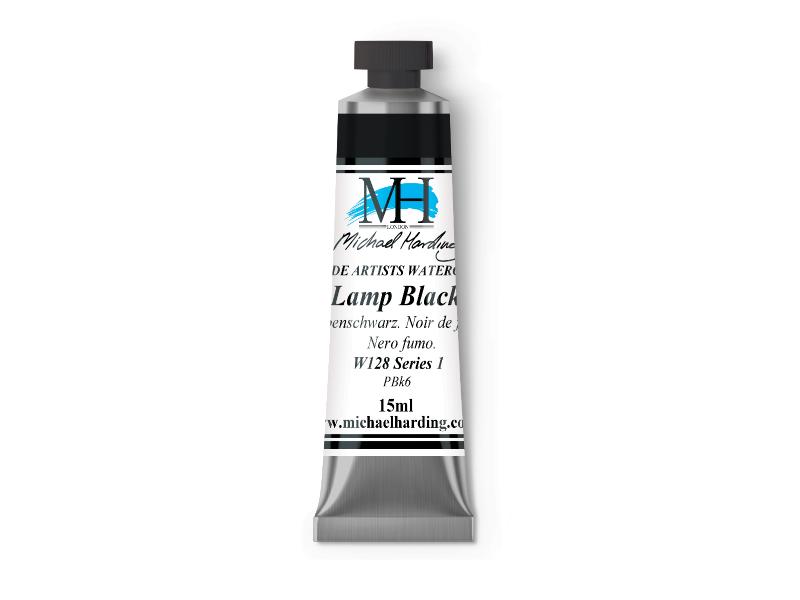 Michael Harding Artists Watercolor 15ml - W128 Lamp Black - The Merri Artist - merriartist.com