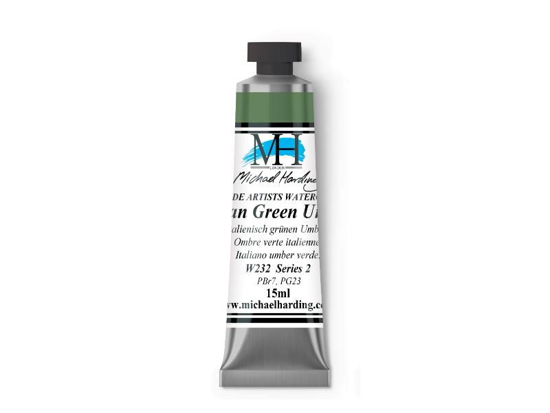 Michael Harding Artists Watercolor 15ml - W232 Italian Green Umber - The Merri Artist - merriartist.com