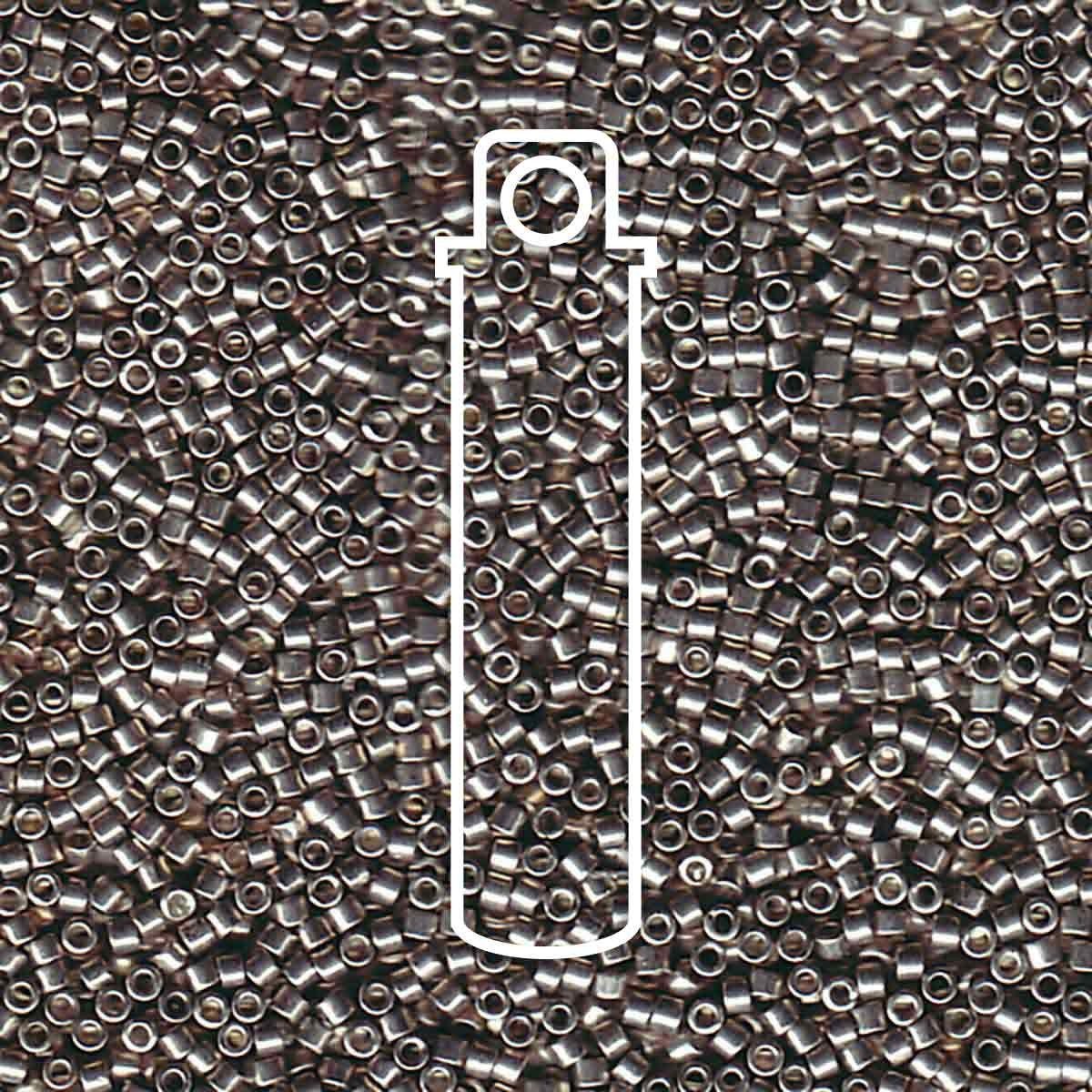 Miyuki Delica DB 11/0 (1.6mm) Seed Beads - Galvanized Pewter - approx. 7.2 grams - The Merri Artist - merriartist.com