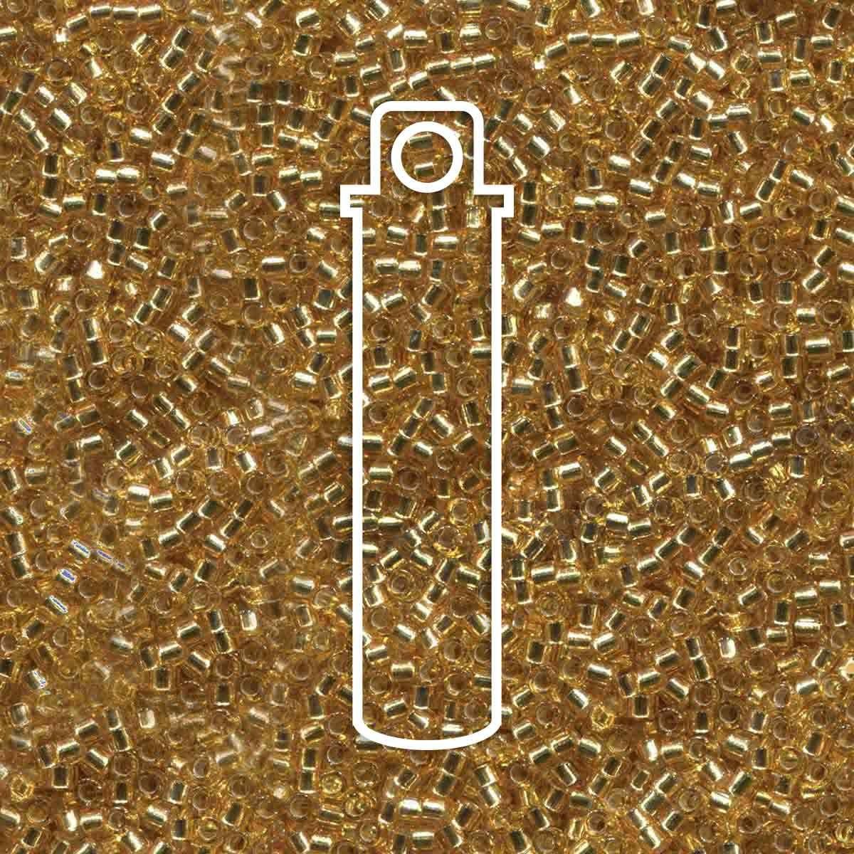 Miyuki Delica DB 11/0 (1.6mm) Seed Beads - Silver Lined Gold - approx. 7.2 grams - The Merri Artist - merriartist.com