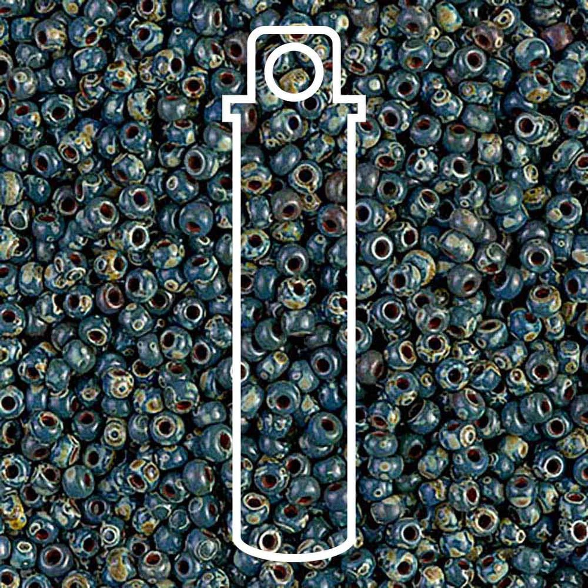 Miyuki Round 11/0 (2mm) Seed Beads - Picasso Montana Matte - approx. 8.5 grams - The Merri Artist - merriartist.com