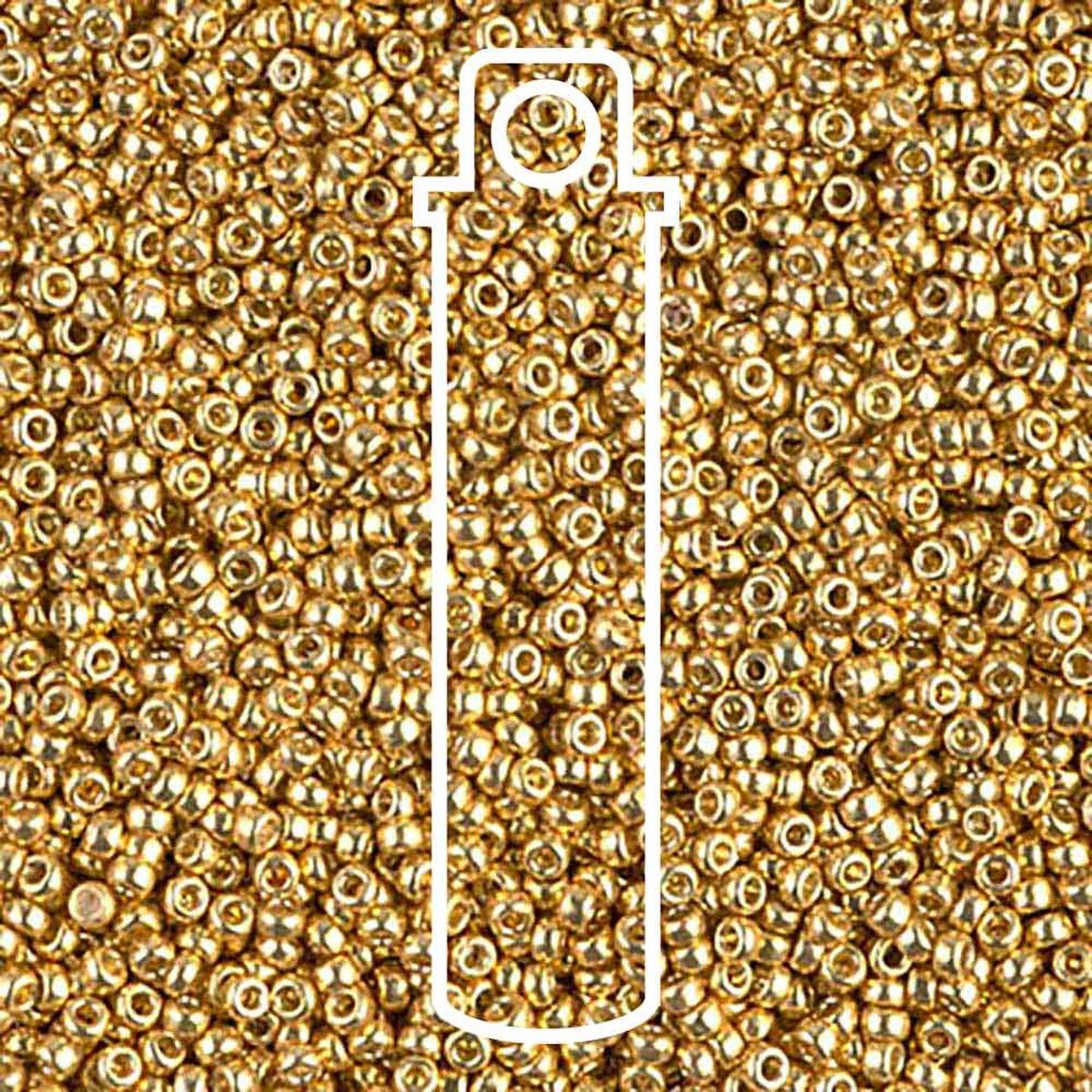 Miyuki Round 15/0 (1.4mm) Seed Beads - Galvanized Gold - approx. 8.2 grams - The Merri Artist - merriartist.com