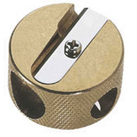 M&R German Brass Round Double Hole Pencil Sharpener - The Merri Artist - merriartist.com