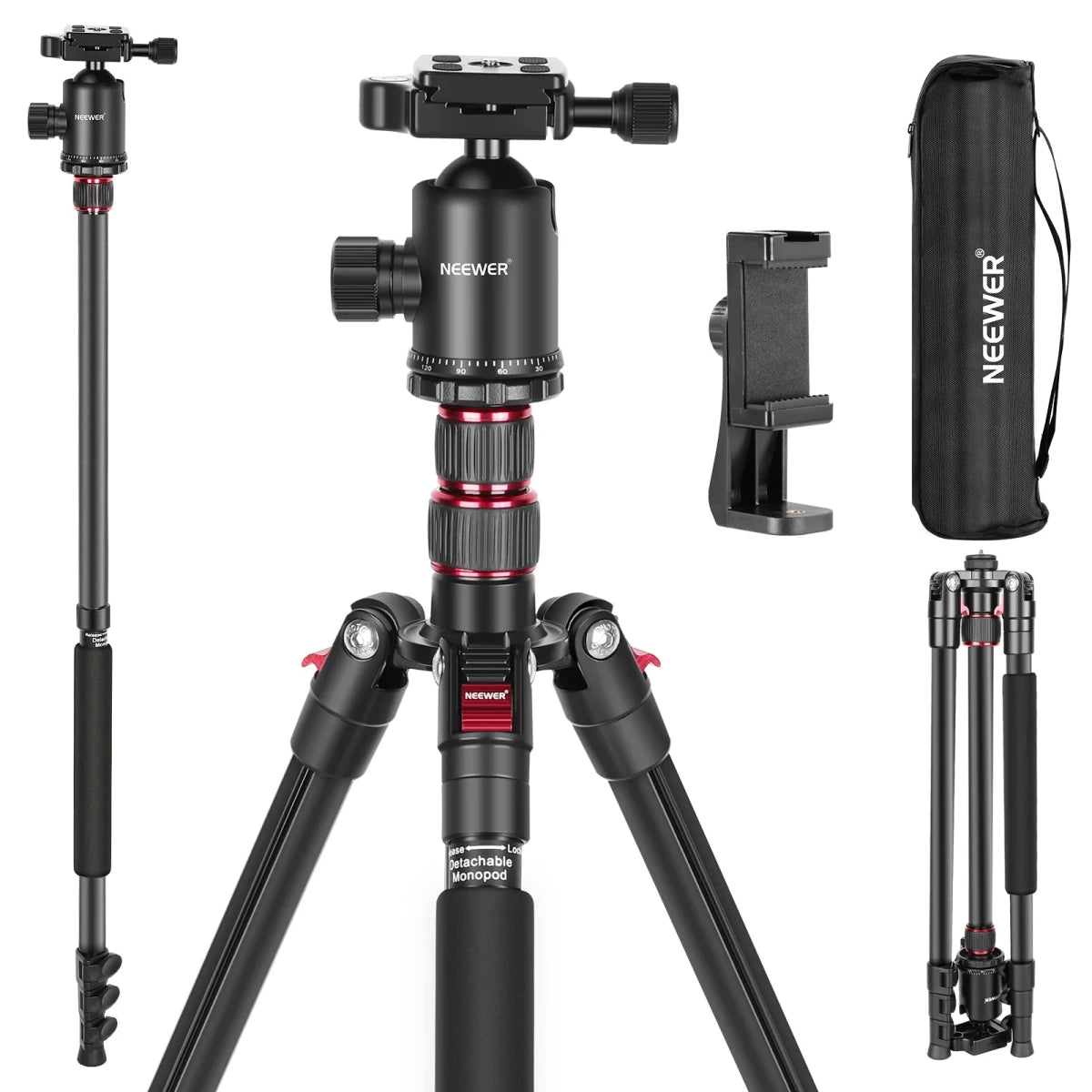 NEEWER TP77 77" 2 In 1 Tripod Monopod for Plein Air, Camera and Phones - The Merri Artist - merriartist.com