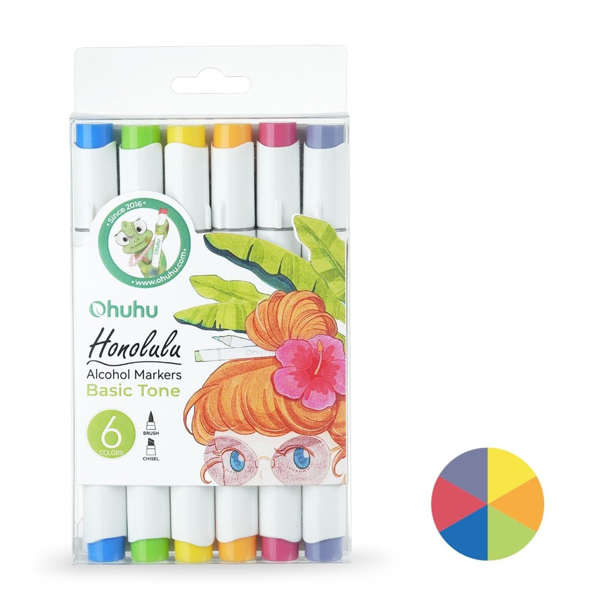 Ohuhu Honolulu Classic Alcohol Marker Set of 6 - Classic Colors - The Merri Artist - merriartist.com