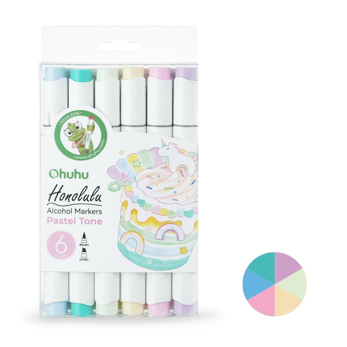 Ohuhu Honolulu Classic Alcohol Marker Set of 6 - Pastel Colors - The Merri Artist - merriartist.com