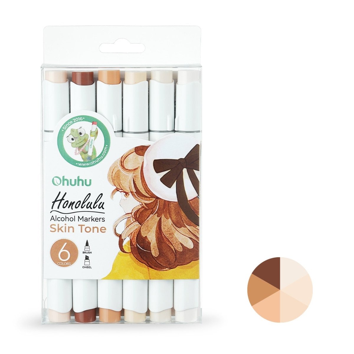 Ohuhu Honolulu Classic Alcohol Marker Set of 6 - Skin Tone - The Merri Artist - merriartist.com