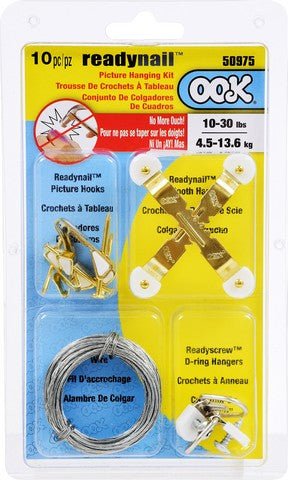 OOK 5079 Readynail Picture Hanging Kit (10 - 30 lb. capacity) - The Merri Artist - merriartist.com