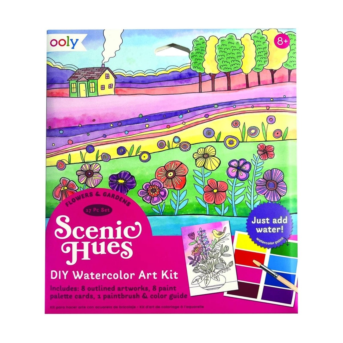 OOLY - Scenic Hues D.I.Y. Watercolor Kit Flowers & Gardens - The Merri Artist - merriartist.com