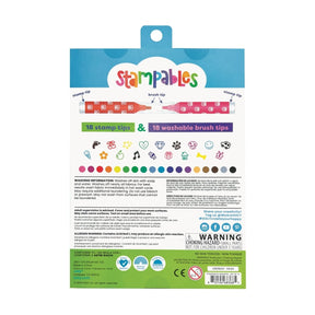 OOLY - Stampables Double - Ended Stamp & Brush Markers: Set of 18 - The Merri Artist - merriartist.com