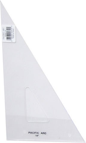 Pacific Arc Clear Acrylic Triangles with Plain Edge - 10" 30/60/90 - The Merri Artist - merriartist.com