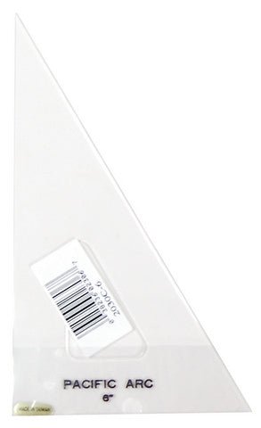 Pacific Arc Clear Acrylic Triangles with Plain Edge - 6" 30/60/90 - The Merri Artist - merriartist.com