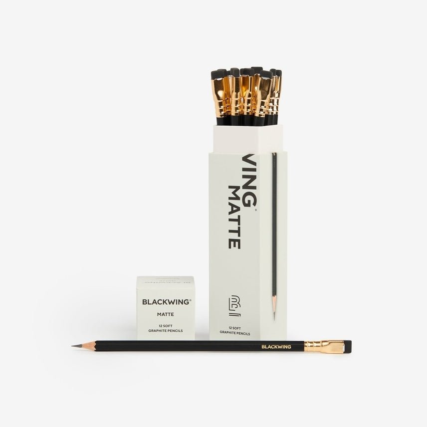 Palomino Blackwing Matte Pencils - Soft Lead with Black Eraser - Box of 12 Pencils - The Merri Artist - merriartist.com