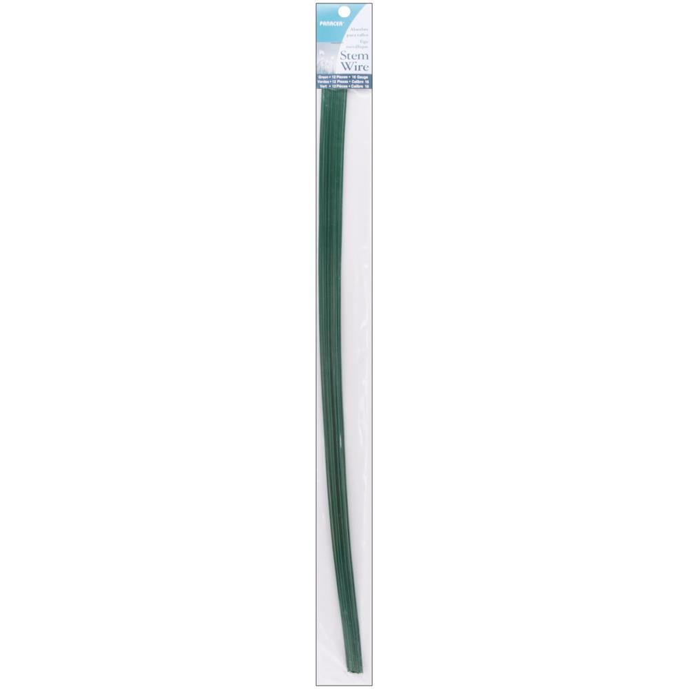 Panacea Stem Wire 16 Gauge 18" Pack of 12 - Green - The Merri Artist - merriartist.com