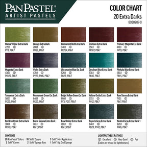 PanPastel 20 Color Set - Extra Dark Shades - The Merri Artist - merriartist.com