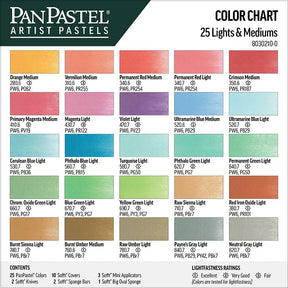 PanPastel Set - 25 Light and Medium Colors - The Merri Artist - merriartist.com