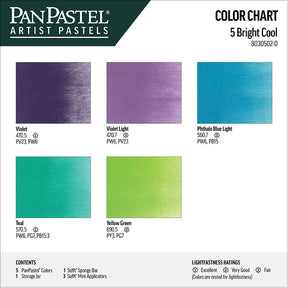 PanPastel Set - 5 Bright Cool Colors - The Merri Artist - merriartist.com