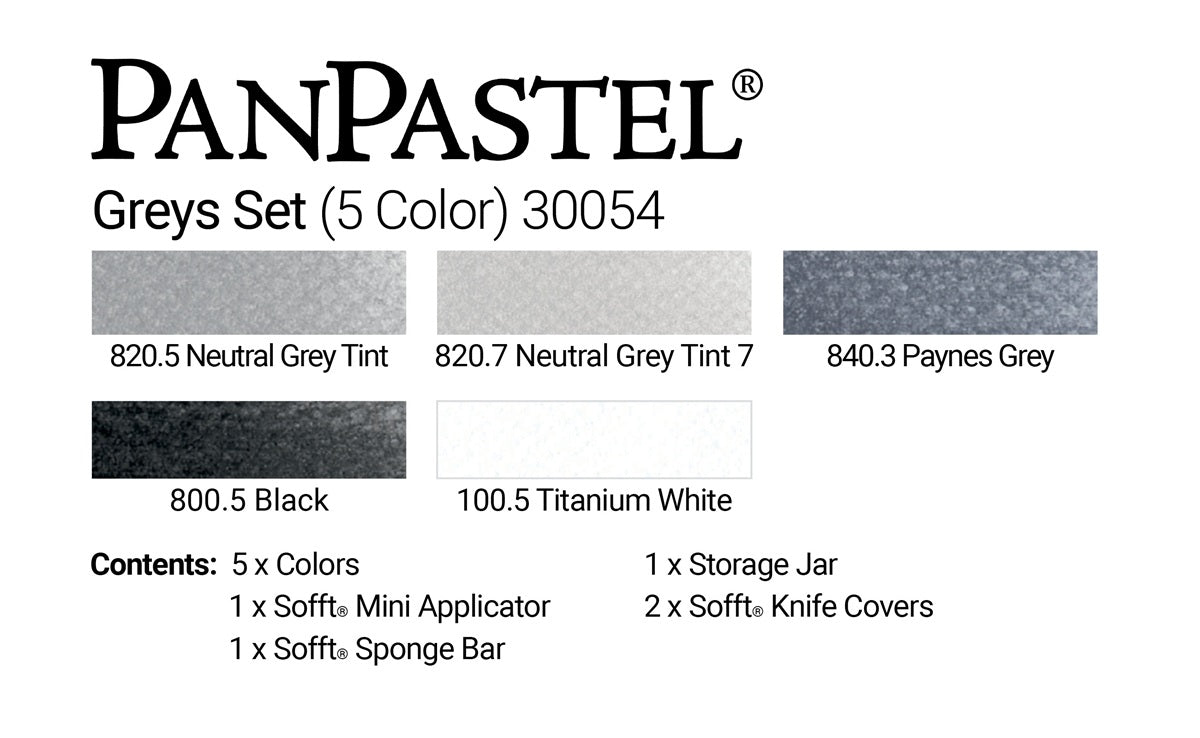 PanPastel Set - 5 Color Set - Grays - The Merri Artist - merriartist.com