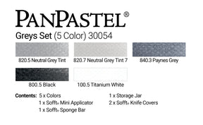 PanPastel Set - 5 Color Set - Grays - The Merri Artist - merriartist.com