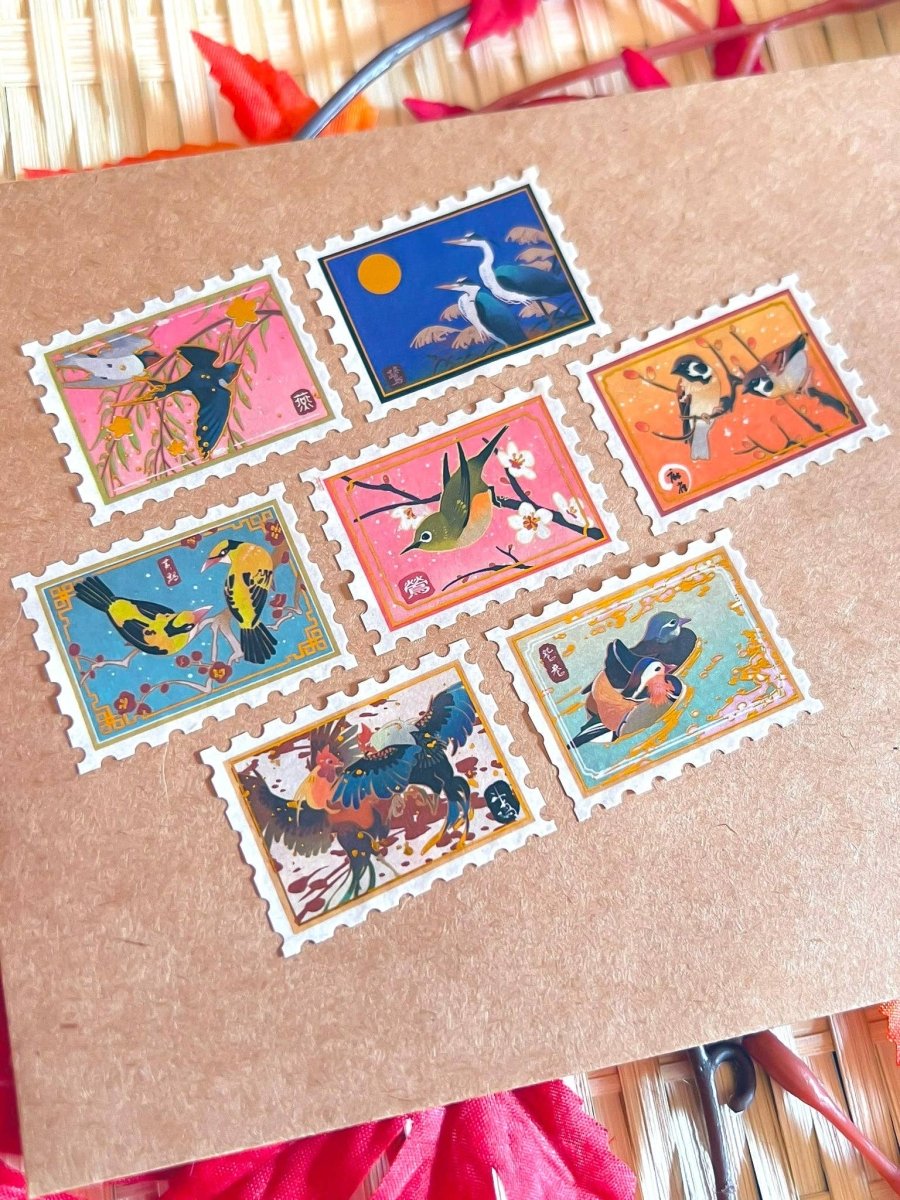 Pegushi - GOLD FOIL Bird Stamp Washi Tape - The Merri Artist - merriartist.com