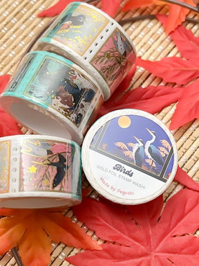 Pegushi - GOLD FOIL Bird Stamp Washi Tape - The Merri Artist - merriartist.com
