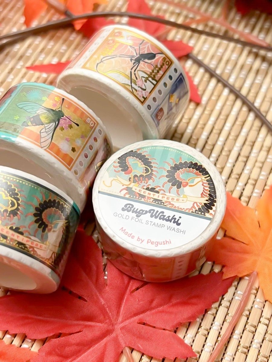 Pegushi - GOLD FOIL Bug Stamp Washi Tape - The Merri Artist - merriartist.com