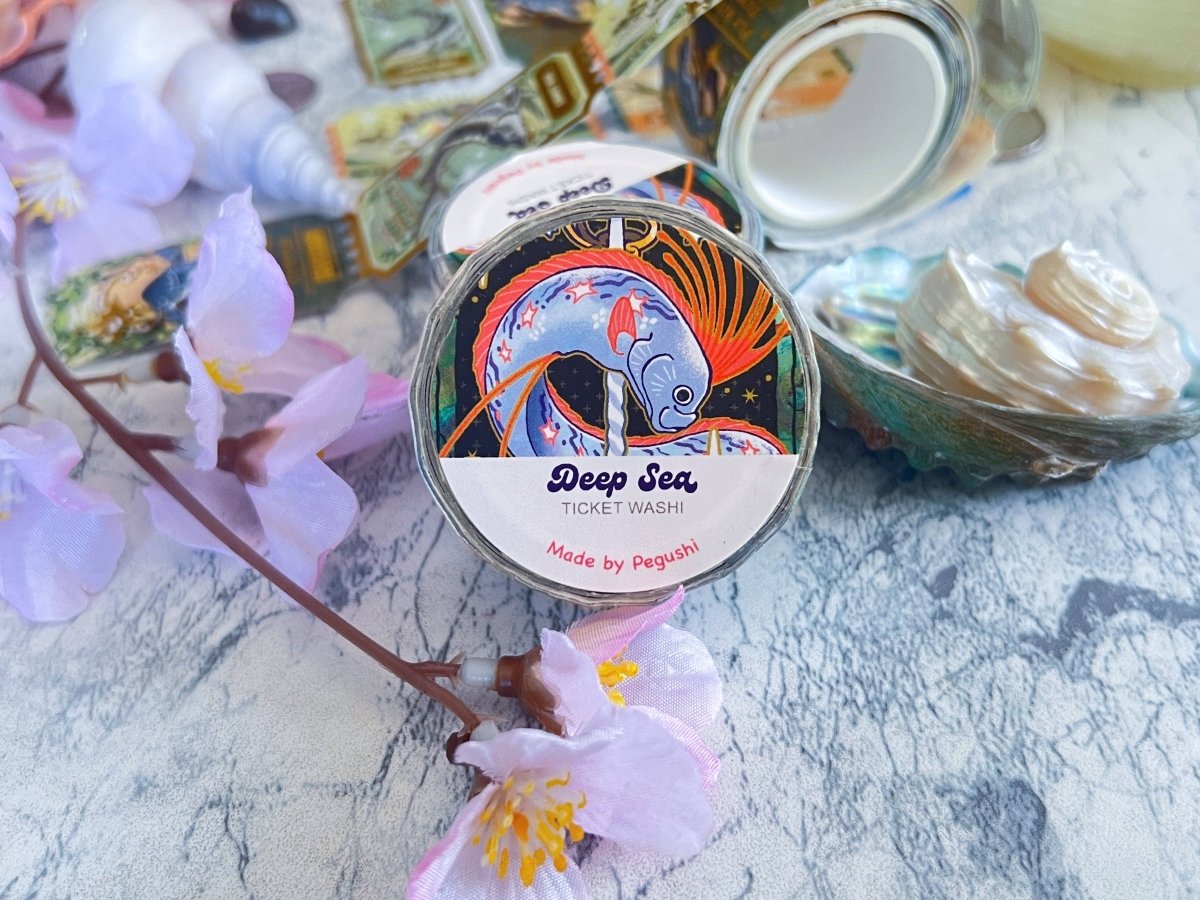 Pegushi - GOLD FOIL Deep Sea Ticket Washi Tape - The Merri Artist - merriartist.com