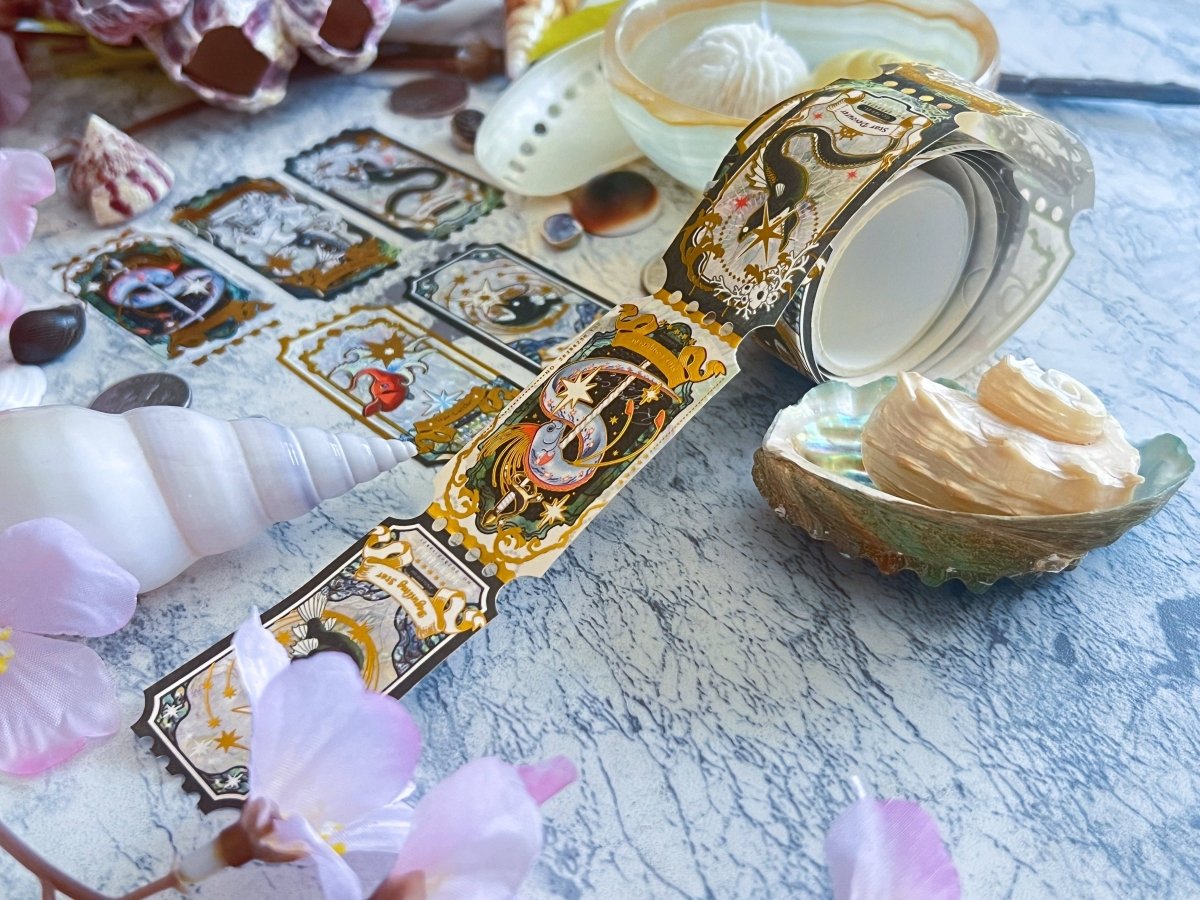 Pegushi - GOLD FOIL Deep Sea Ticket Washi Tape - The Merri Artist - merriartist.com
