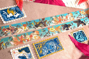 Pegushi - GOLD FOIL Goldfish Washi Tape - The Merri Artist - merriartist.com