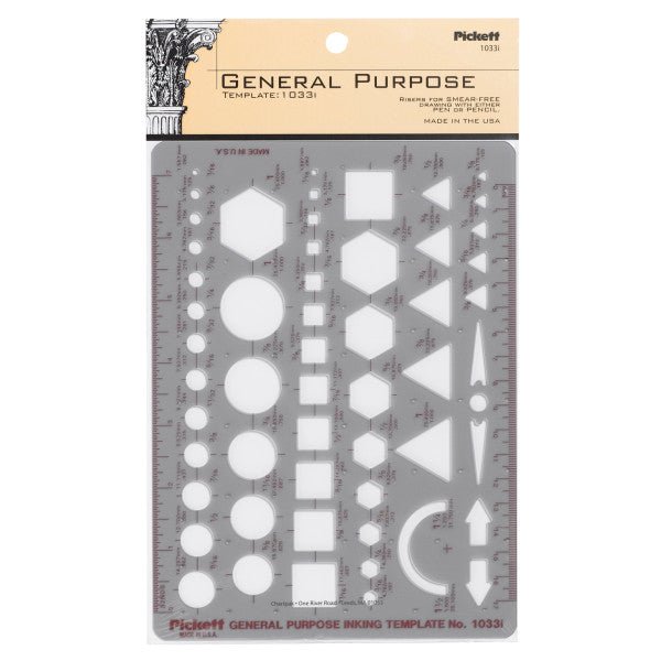 Pickett 1033I General Purpose Inking Template - The Merri Artist - merriartist.com