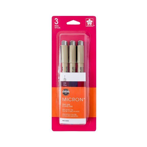 Pigma Micron 01 (0.25mm) 3PC Set - Berry - The Merri Artist - merriartist.com